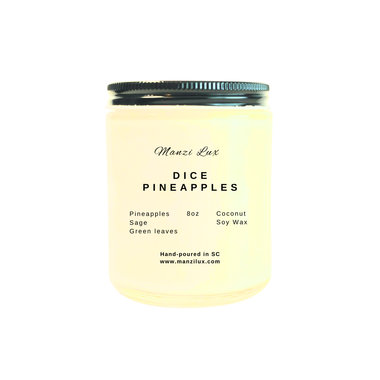 Dice Pineapples Coconut Soy Wax Candle