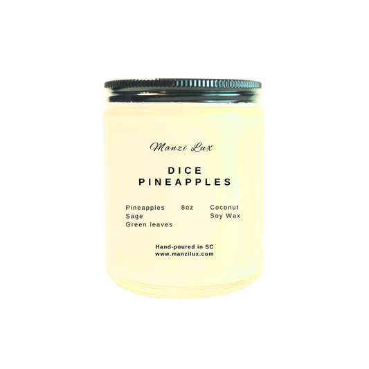 Dice Pineapples Coconut Soy Wax Candle